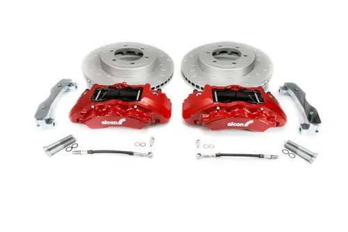 Alcon 20 Toyota Tacoma w/ 17in+ Wheels 352x30mm Rotors 6-Piston Red Calipers Front Brake Upgrade Kit Cheap
