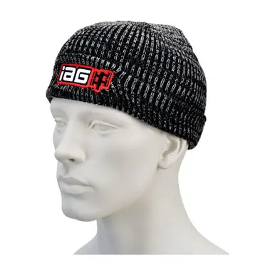 IAG Performance Boxer Logo Marled Cuffed Beanie (Black/Gray) Crafted