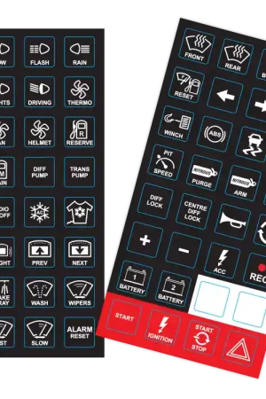 Motec Keypad Labels - Suit MoTeC 8/15 Button Keypads Free Delivery