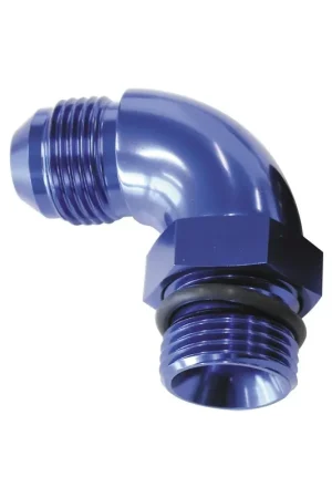 Aeroflow 90 Deg -6ORB To -6AN Full Flow Adapter W/Jam Nut - Black High Quality