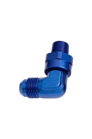 Genuine Aeroflow 90 Deg 1/4" NPT Male Swivel To -8AN Flare Adapter - Blue