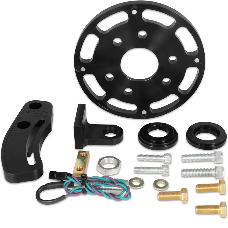 Time-Limited MSD Crank Trigger Wheel Kit - Flying Magnet - SBC - 6.25 in. Small Block Chevy - Use with 6/7/8 Series Ignition - Black