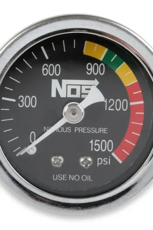 NOS Nitrous Gauge w/ Adapter Nitrous Gauge, Black, 1-1/2" Original