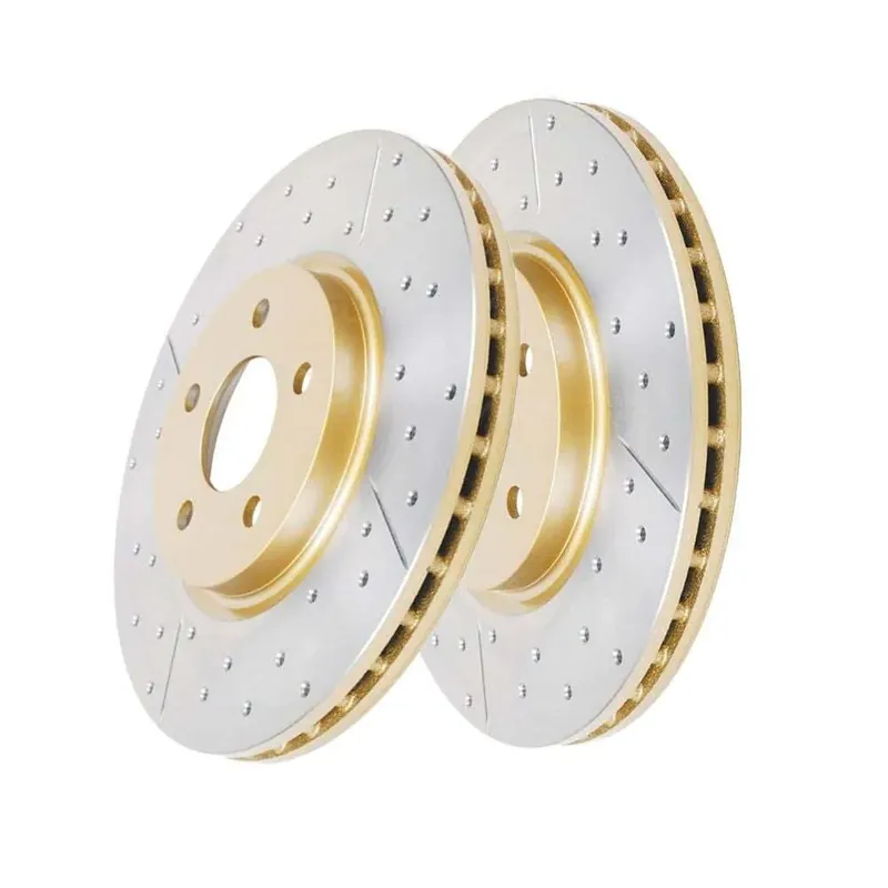 Disc Brakes Australia DBA DBA167X Street Series X Gold Cross-Drilled Brake Disc Rotor Pair 280mm Crafted
