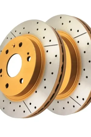 Best Choice Disc Brakes Australia DBA DBA2010X Street Series X Gold Cross-Drilled Brake Disc Rotor Pair 330mm