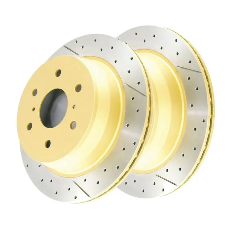Disc Brakes Australia DBA DBA2011X Street Series X Gold Cross-Drilled Brake Disc Rotor Pair 345mm One Day Deal