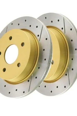 Disc Brakes Australia DBA DBA2119X Street Series X Gold Cross-Drilled Brake Disc Rotor Pair 265mm Price Drop