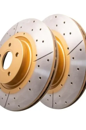 Disc Brakes Australia DBA DBA2120X Street Series X Gold Cross-Drilled Brake Disc Rotor Pair 320mm Flash Sale
