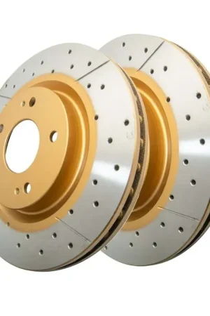 Cheap Disc Brakes Australia DBA DBA2206X Street Series X Gold Cross-Drilled Brake Disc Rotor Pair 294mm