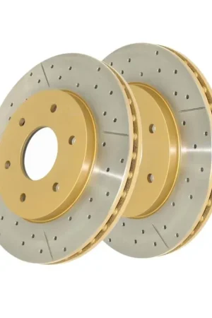 Disc Brakes Australia DBA DBA2306X Street Series X Gold Cross-Drilled Brake Disc Rotor Pair 320mm Must Have