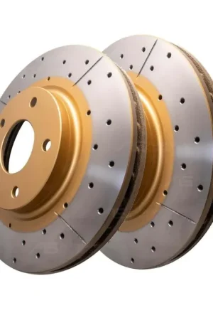 Warranty Included Disc Brakes Australia DBA DBA2327X Street Series X Gold Cross-Drilled Brake Disc Rotor Pair 290mm