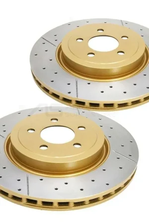 Disc Brakes Australia DBA DBA2332X Street Series X Gold Cross-Drilled Brake Disc Rotor Pair Cheap