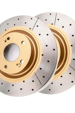 Disc Brakes Australia DBA DBA2472X Street Series X Gold Cross-Drilled Brake Disc Rotor Pair 320mm Weekend Sale