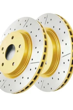 Fan Favorite Disc Brakes Australia DBA DBA2508X Street Series X Gold Cross-Drilled Brake Disc Rotor Pair 300mm
