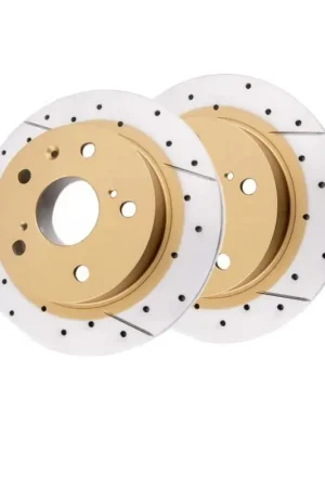 Disc Brakes Australia DBA DBA2589X Street Series X Gold Cross-Drilled Brake Disc Rotor Pair Handmade