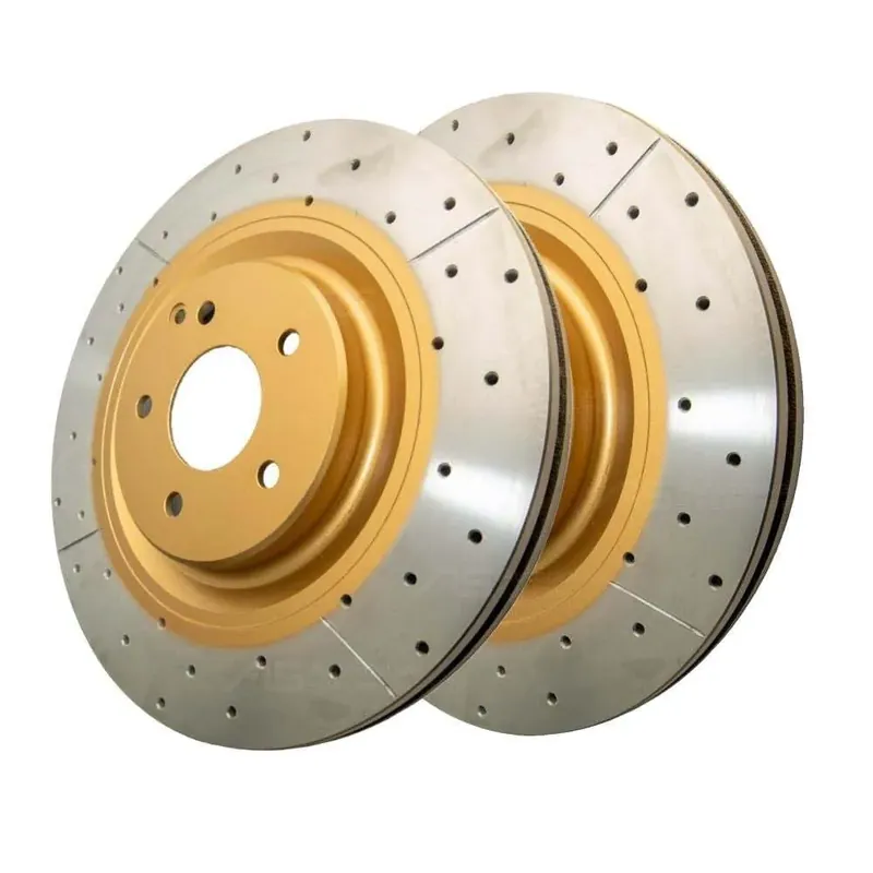 Viral Disc Brakes Australia DBA DBA2696X Street Series X Gold Cross-Drilled Brake Disc Rotor Pair 345mm