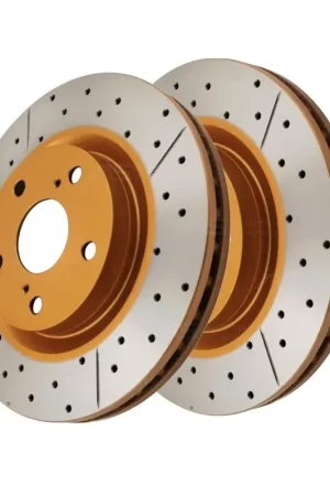 Crafted Disc Brakes Australia DBA DBA2709X Street Series X Gold Cross-Drilled Brake Disc Rotor Pair 296mm