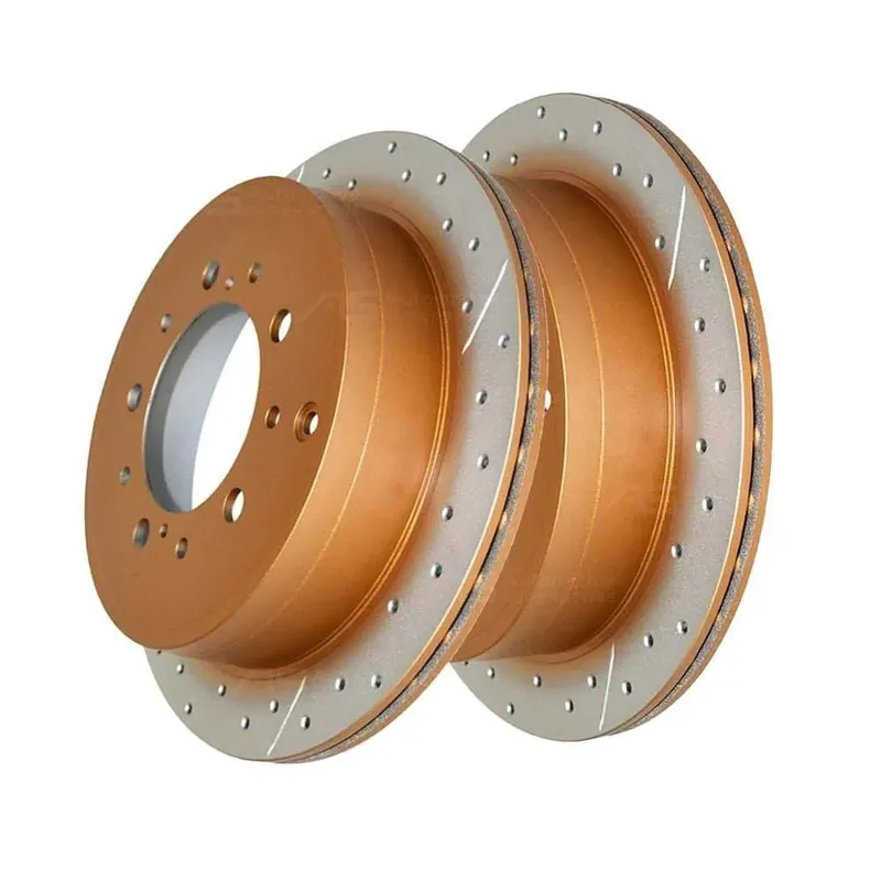 Disc Brakes Australia DBA DBA2723EX Street Series X Gold Cross-Drilled En-Shield Brake Disc Rotor Pair 345mm Exclusive Offer