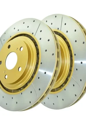 Disc Brakes Australia DBA DBA2734X Street Series X Gold Cross-Drilled Brake Disc Rotor Pair 328mm Best Price