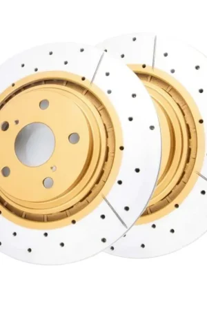 Modern Disc Brakes Australia DBA DBA2748X Street Series X Gold Cross-Drilled Brake Disc Rotor Pair 328mm