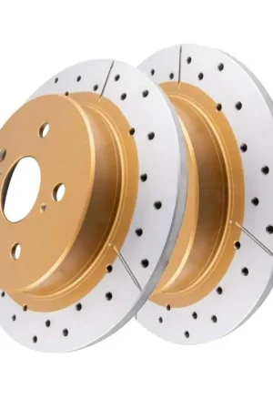 Professional Grade Disc Brakes Australia DBA DBA2765X Street Series X Gold Cross-Drilled Brake Disc Rotor Pair 281mm