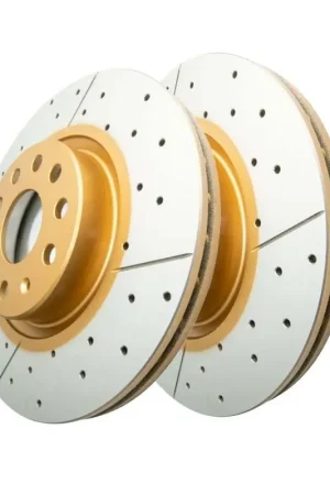 Warranty Included Disc Brakes Australia DBA DBA2806X Street Series X Gold Cross-Drilled Brake Disc Rotor Pair 312mm