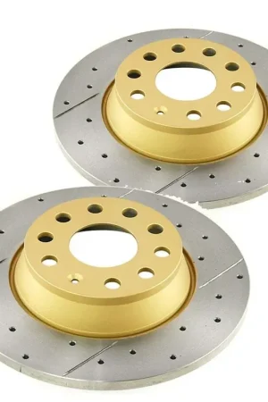 Disc Brakes Australia DBA DBA2807X Street Series X Gold Cross-Drilled Brake Disc Rotor Pair 285.6mm Weekend Sale