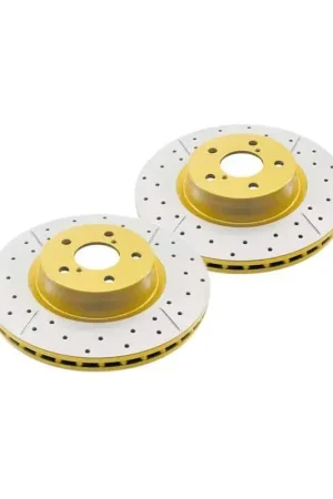 Mega Sale Disc Brakes Australia DBA DBA2867X Street Series X Gold Cross-Drilled Brake Disc Rotor Pair 345mm