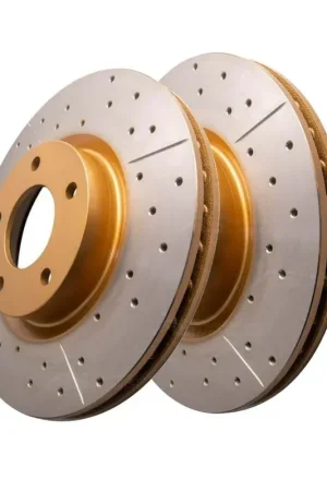 Today Only Disc Brakes Australia DBA DBA2956X Street Series X Gold Cross-Drilled Brake Disc Rotor Pair 300mm