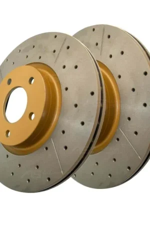 Disc Brakes Australia DBA DBA2962X Street Series X Gold Cross-Drilled Brake Disc Rotor Pair 320mm Flash Sale