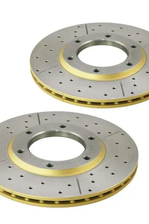 Big Sale Disc Brakes Australia DBA DBA329X Street Series X Gold Cross-Drilled Brake Disc Rotor Pair 294mm