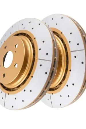 Disc Brakes Australia DBA DBA3450X Street Series X Gold Cross-Drilled Brake Disc Rotor Pair 328mm Holiday Sale
