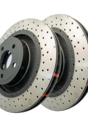 Disc Brakes Australia DBA DBA42164XD 4000 Series Cross-Drilled & Dimpled Brake Disc Rotor Pair 370mm Free Delivery