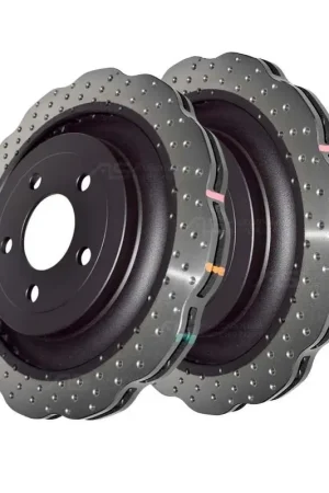Disc Brakes Australia DBA DBA42165WXD 4000 Series Wave Cross-Drilled & Dimpled Brake Disc Rotor Pair 330mm Seasonal Sale