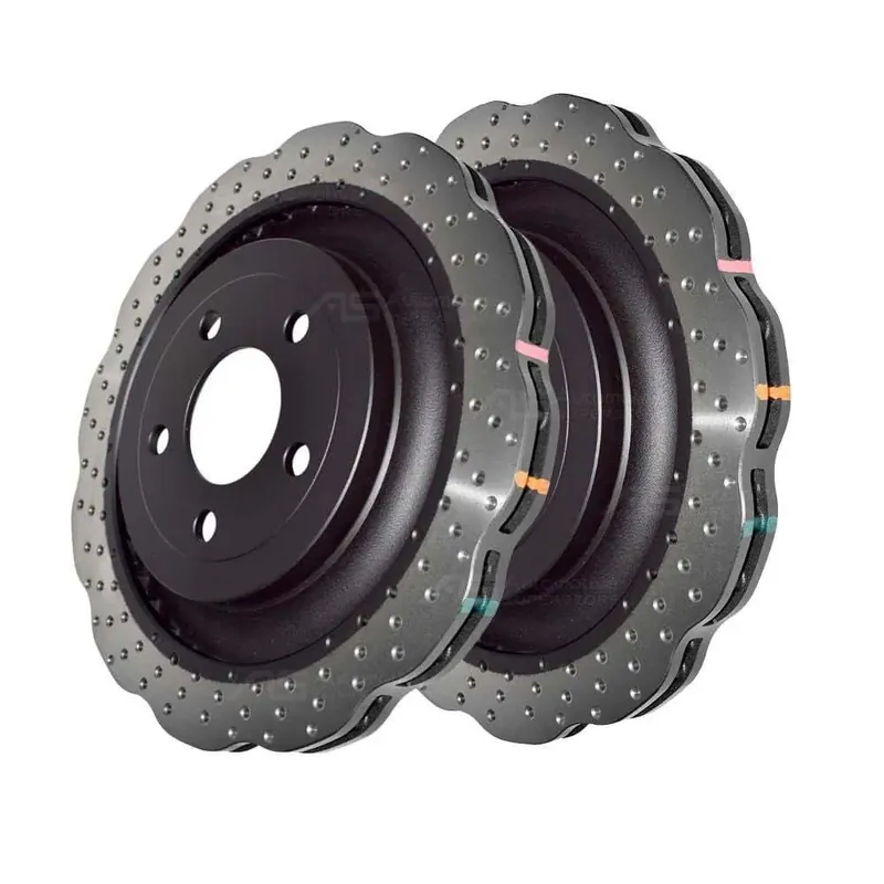 Disc Brakes Australia DBA DBA42165WXD 4000 Series Wave Cross-Drilled & Dimpled Brake Disc Rotor Pair 330mm Seasonal Sale