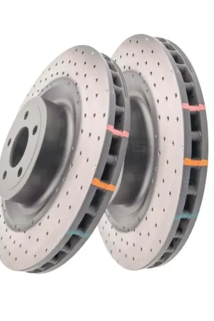 Crafted Disc Brakes Australia DBA DBA42166XD 4000 Series Cross-Drilled & Dimpled Brake Disc Rotor Pair 380mm