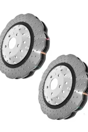 Authentic Disc Brakes Australia DBA DBA42694XD 4000 Series Cross-Drilled & Dimpled Brake Disc Rotor Pair 330mm