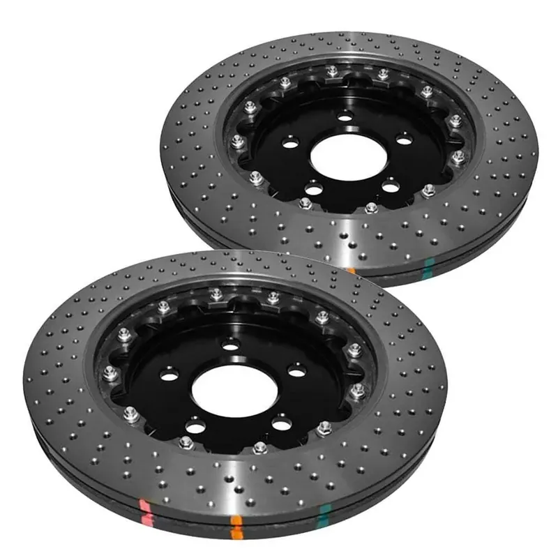Fresh Stock Disc Brakes Australia DBA DBA52165BLKXD 5000 Series Cross-Drilled & Dimpled Brake Disc Rotor Pair Black Hat 330mm