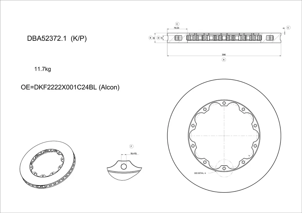Disc Brakes Australia DBA DBA52372.1 5000 Series HD Brake Disc Floating Rotor Pair Low Price