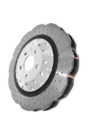 Wholesale Disc Brakes Australia DBA DBA52379BLKRXD 5000 Series Cross-Drilled & Dimpled Brake Disc Rotor Single Right Black Hat 390mm