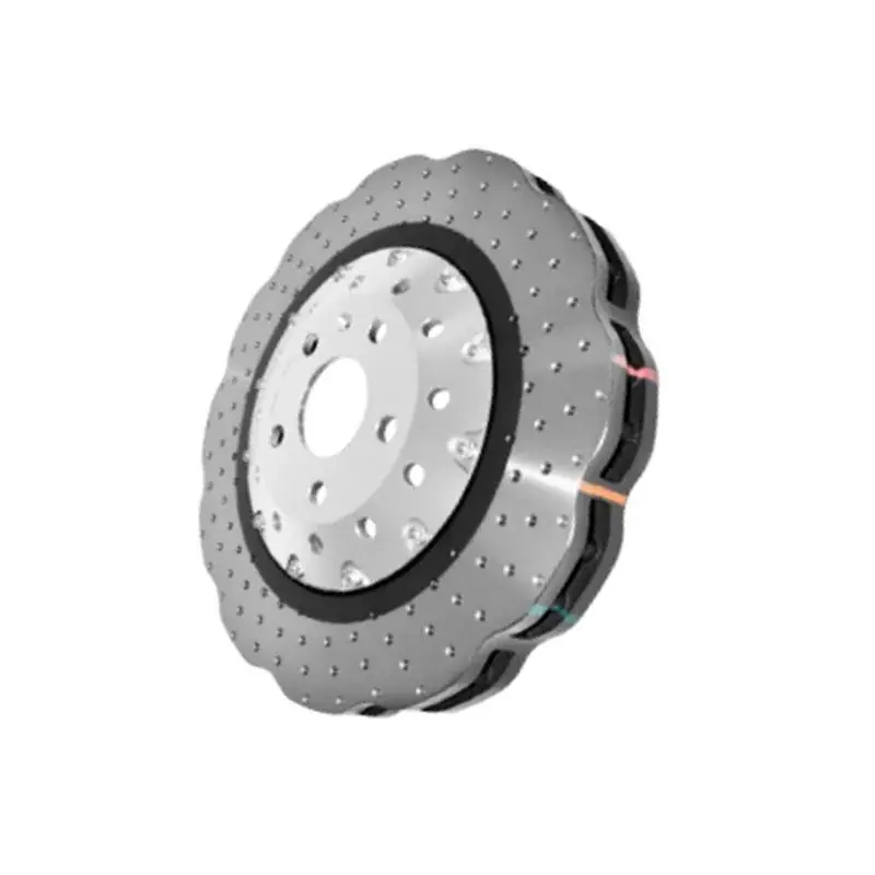 Wholesale Disc Brakes Australia DBA DBA52379BLKRXD 5000 Series Cross-Drilled & Dimpled Brake Disc Rotor Single Right Black Hat 390mm