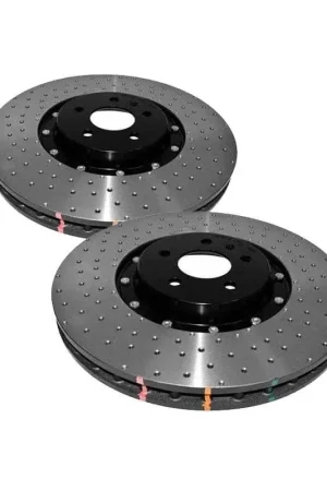 Buy Online Disc Brakes Australia DBA DBA52774BLKXD 5000 Series Cross-Drilled & Dimpled Brake Disc Rotor Pair Black Hat 380mm
