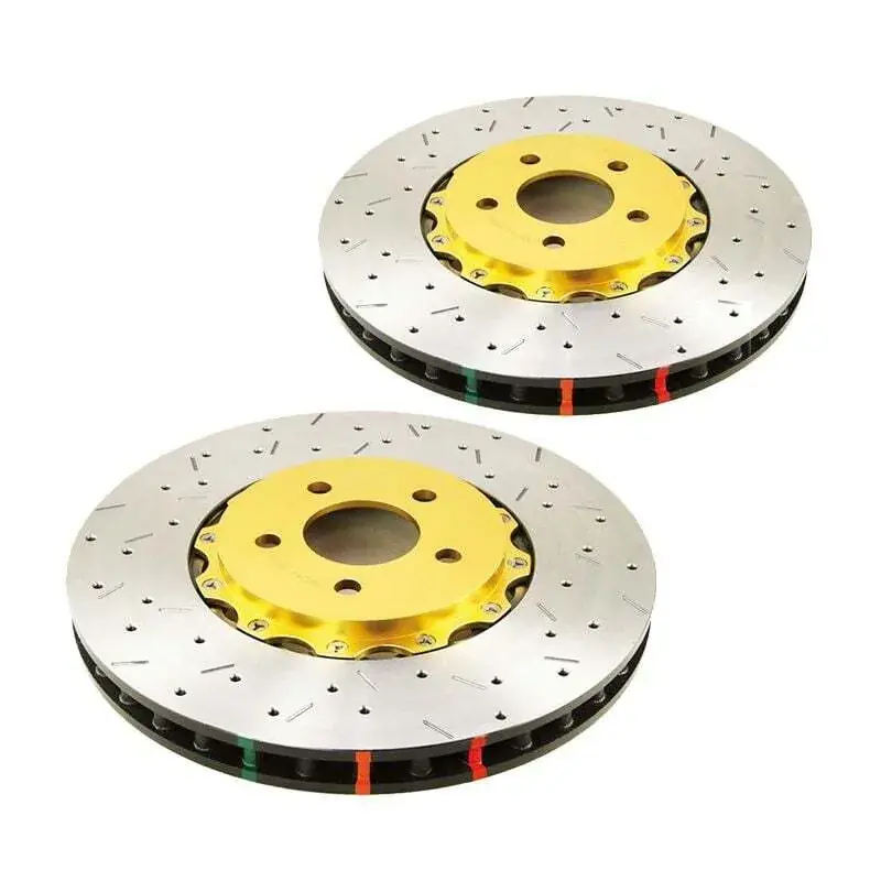 Disc Brakes Australia DBA DBA52990BLKXS 5000 Series Cross-Drilled & Slotted Brake Disc Rotor Pair Black Hat 340mm Free Delivery