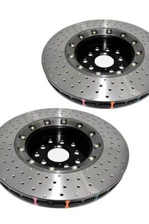 Disc Brakes Australia DBA DBA53050BLKXD-10 5000 Series Cross-Drilled & Dimpled Brake Disc Rotor Pair Black Hat 340mm Best Choice