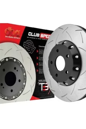 New Release Disc Brakes Australia DBA DBA53700BLKS 5000 Series T3 Slotted Brake Disc Rotor Pair Black Hat