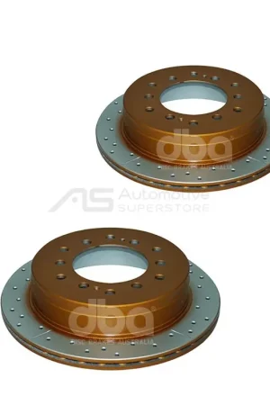 Disc Brakes Australia DBA DBA793X Street Series X Gold Cross-Drilled Brake Disc Rotor Pair 312mm Worldwide Shipping