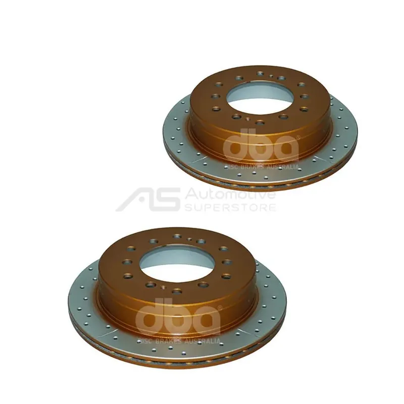 Disc Brakes Australia DBA DBA793X Street Series X Gold Cross-Drilled Brake Disc Rotor Pair 312mm Worldwide Shipping