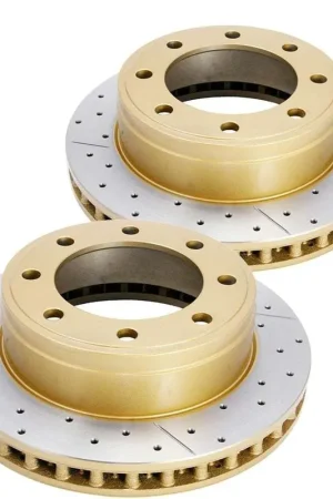 Time-Limited Disc Brakes Australia DBA DBA798X Street Series X Gold Cross-Drilled Brake Disc Rotor Pair 331mm