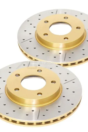 Viral Disc Brakes Australia DBA DBA957X Street Series X Gold Cross-Drilled Brake Disc Rotor Pair 278mm