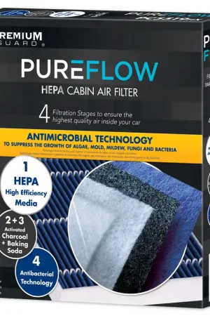 PUREFLOW 2012 Kia Rio Cabin Air Filter with HEPA and Antibacterial Technology, PC4684HX Holiday Sale